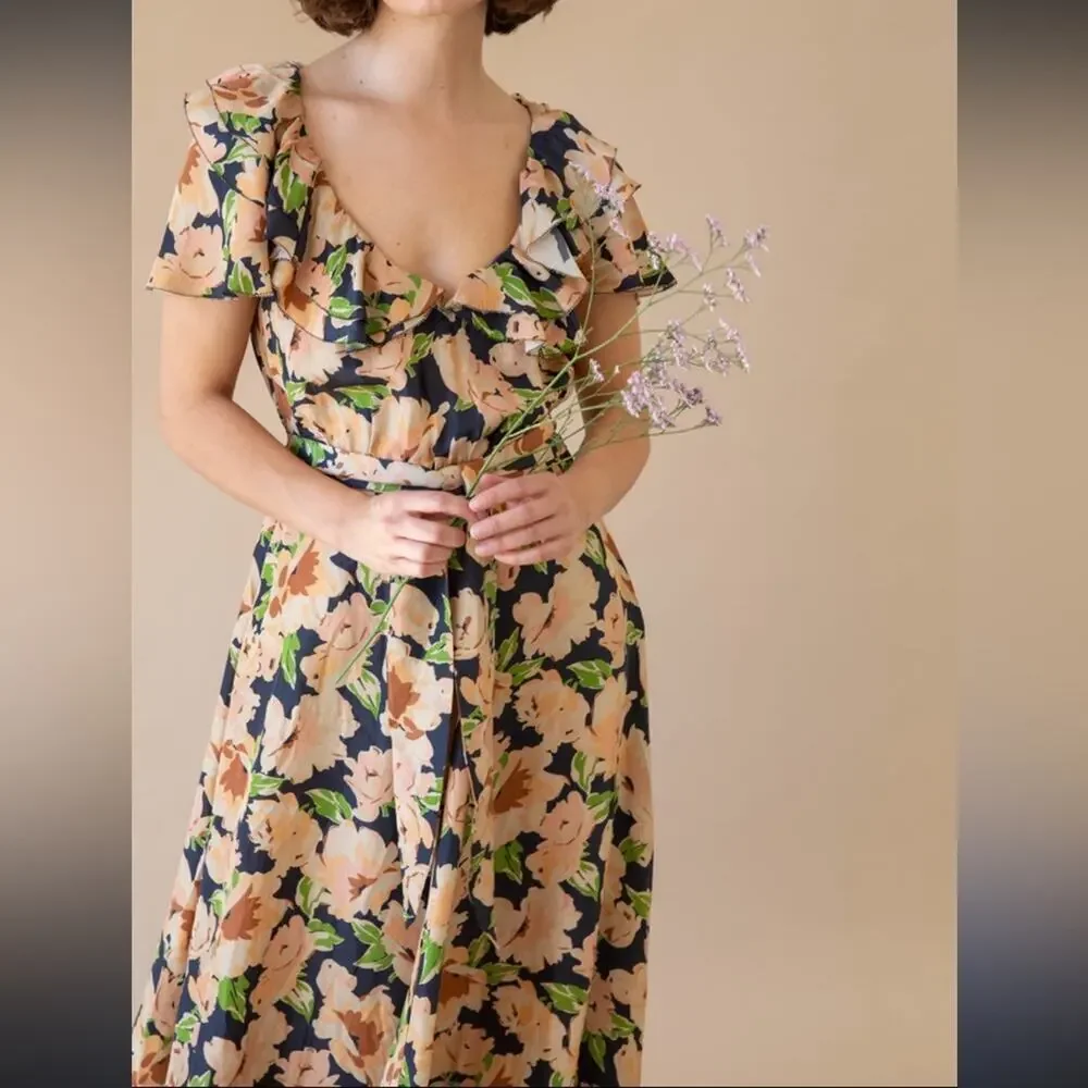 THE GREAT. The Parish Dress in Victorian Rose - Picture 5 of 10